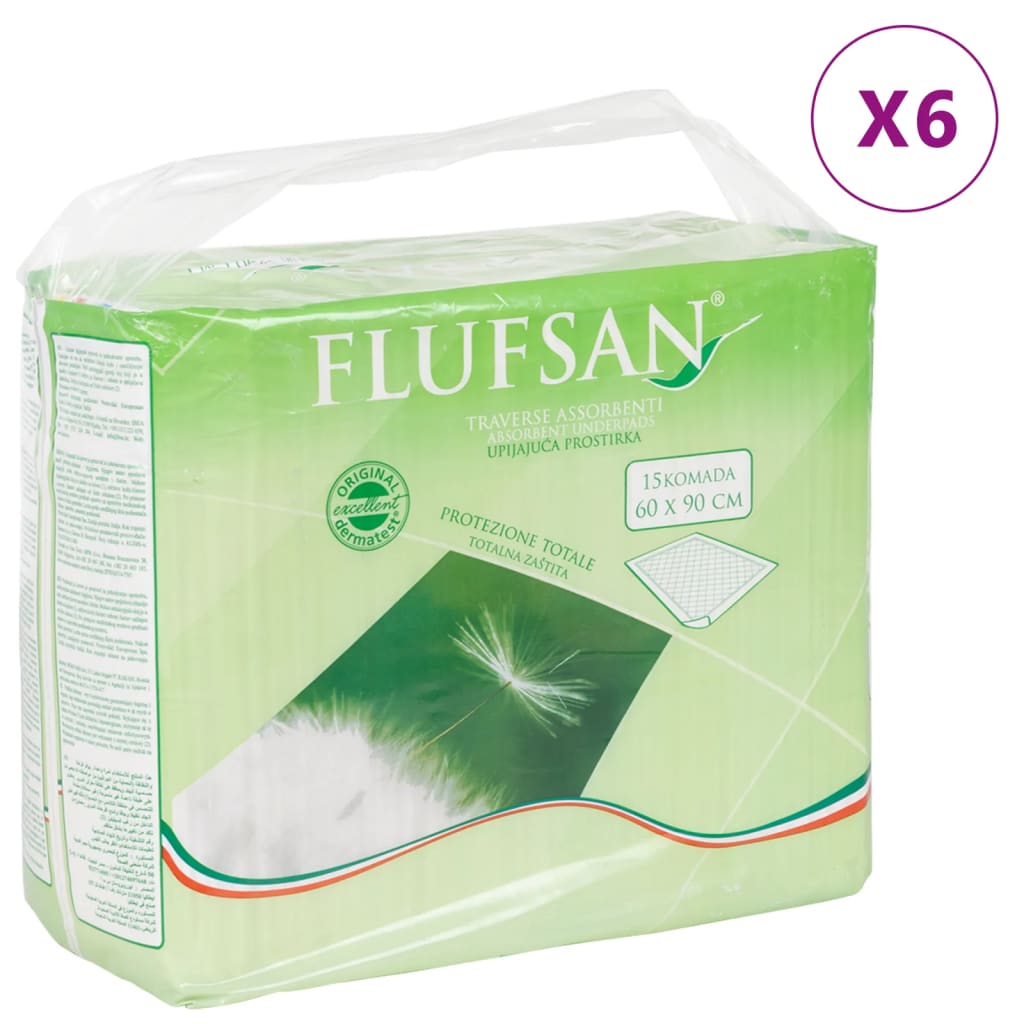 Flufsan Inkontinenčné podložky na posteľ 90 ks 60x90 cm
