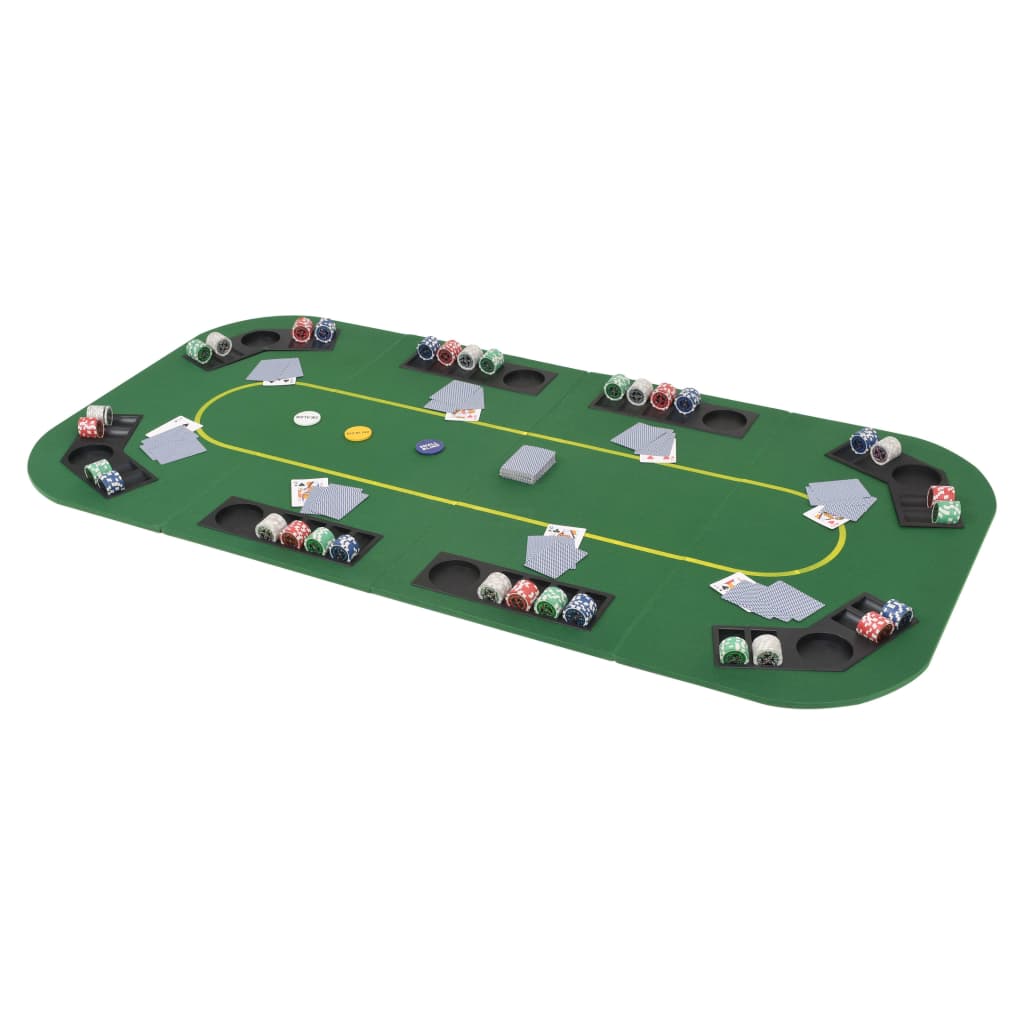 vidaXL 4-dielny sklápací pokrový stôl pre 8 hráčov, obdĺžnikový, zelený