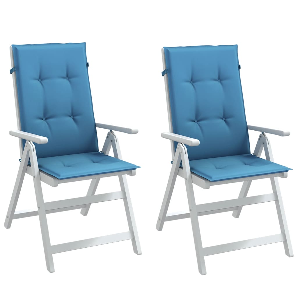 vidaXL Vankúše na stoličky 2 ks modrá melanž 120x50x4 cm látka