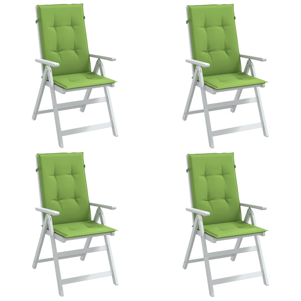 vidaXL Vankúše na stoličky 4 ks zelená melanž 120x50x4 cm látka