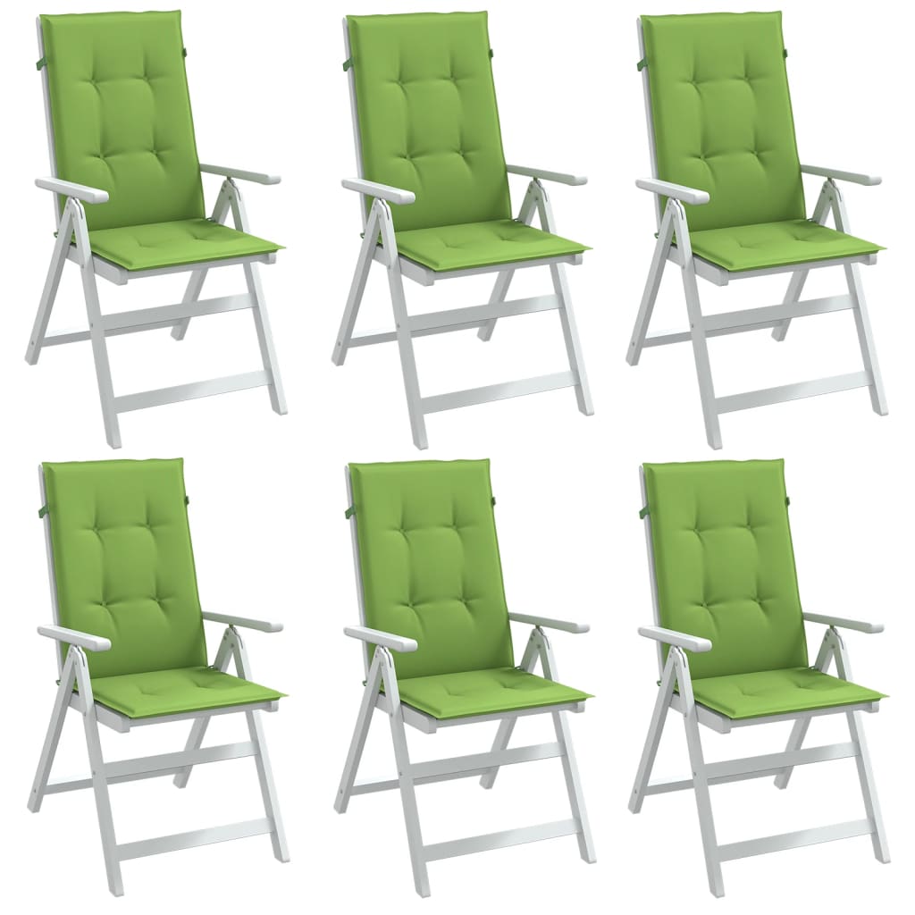 vidaXL Vankúše na stoličky 6 ks zelená melanž 120x50x4 cm látka