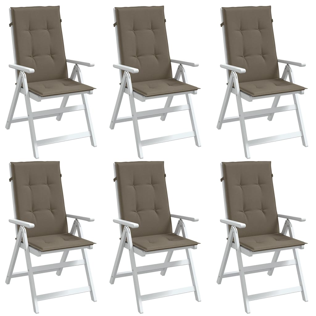 vidaXL Vankúše na stoličky 6 ks sivohnedá melanž 120x50x4 cm látka