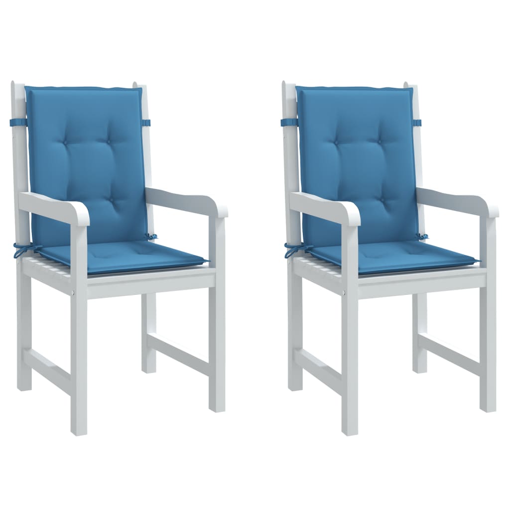 vidaXL Vankúše na stoličky 2 ks modrá melanž 100x50x4 cm látka