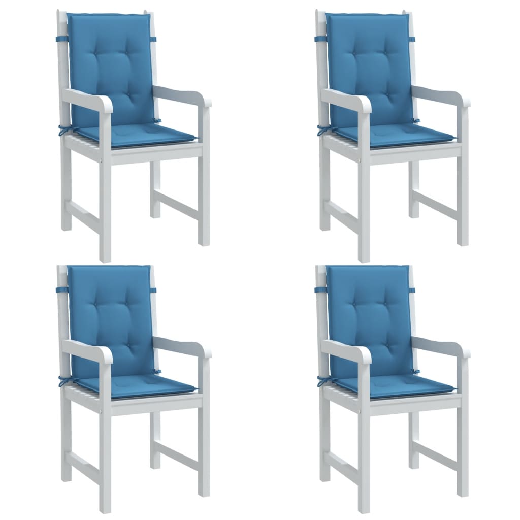 vidaXL Vankúše na stoličky 4 ks modrá melanž 100x50x4 cm látka