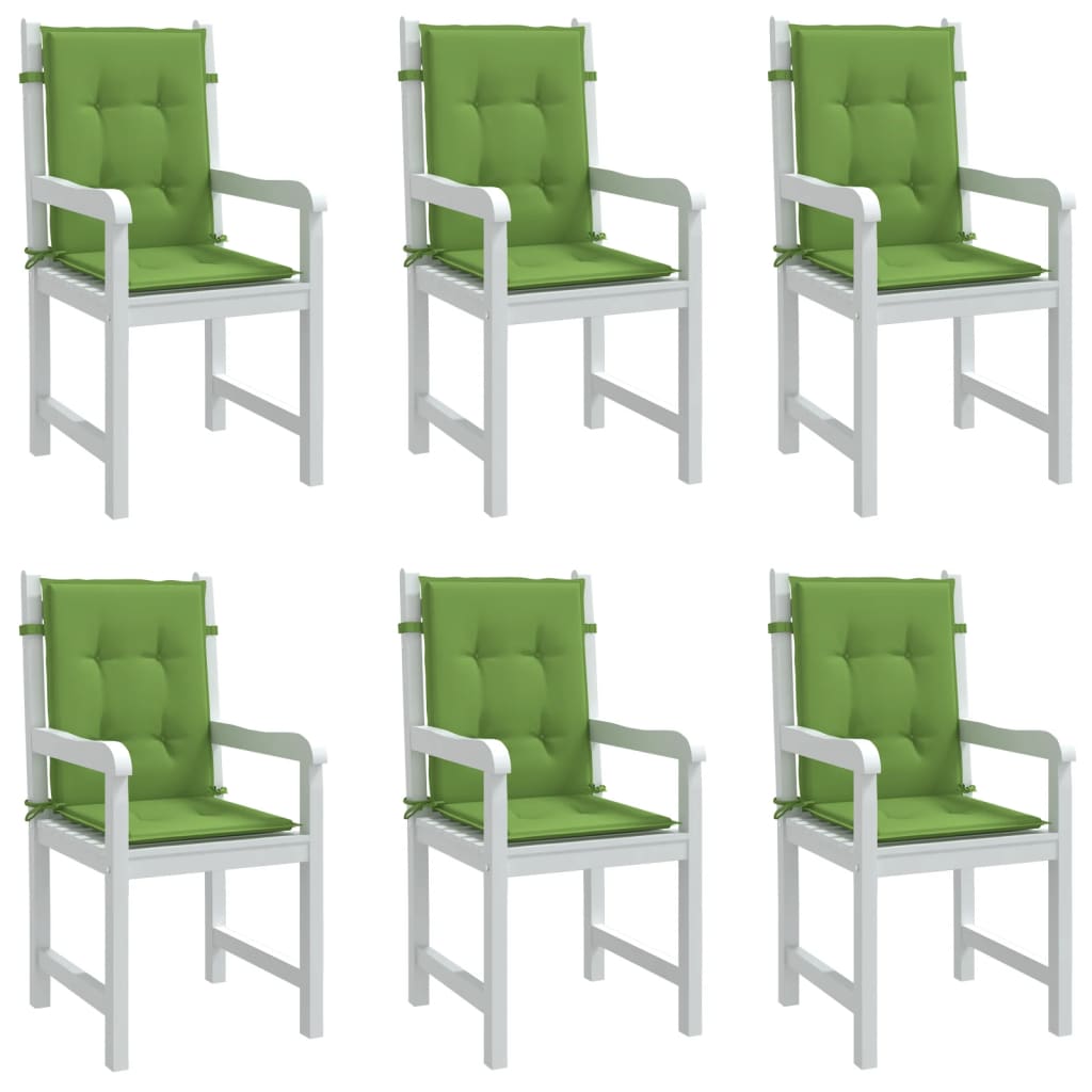 vidaXL Vankúše na stoličky 6 ks zelená melanž 100x50x4 cm látka