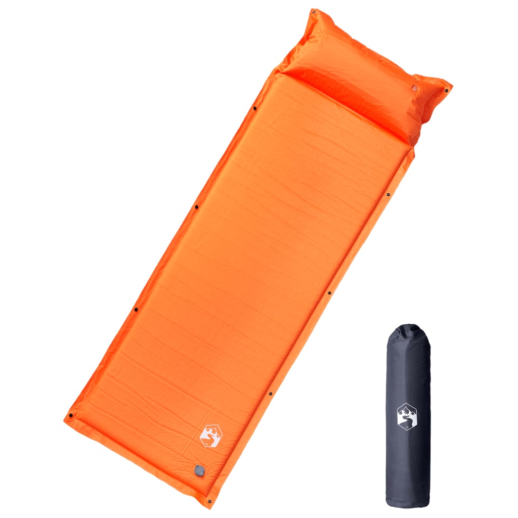 vidaXL Samonafukovací kempingový matrac s vankúš 1 osoby oranžový