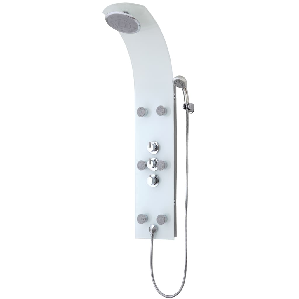 SCHÜTTE Sklenený sprchový panel termostatická batéria LANZAROTE biely
