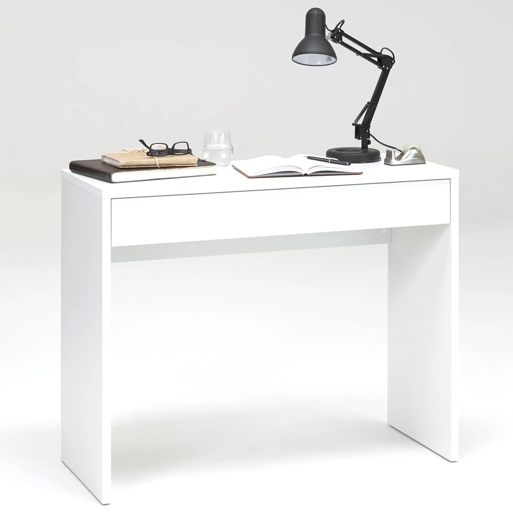 FMD Stôl so širokou zásuvkou biely 100x40x80 cm 362-001