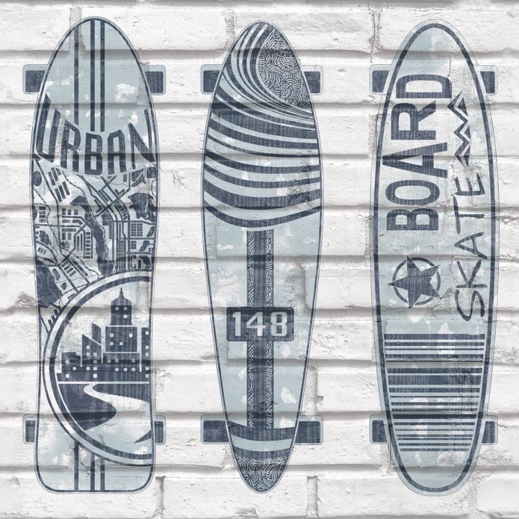 Noordwand Tapeta Urban Friends & Coffee Surfboards, modrá a biela