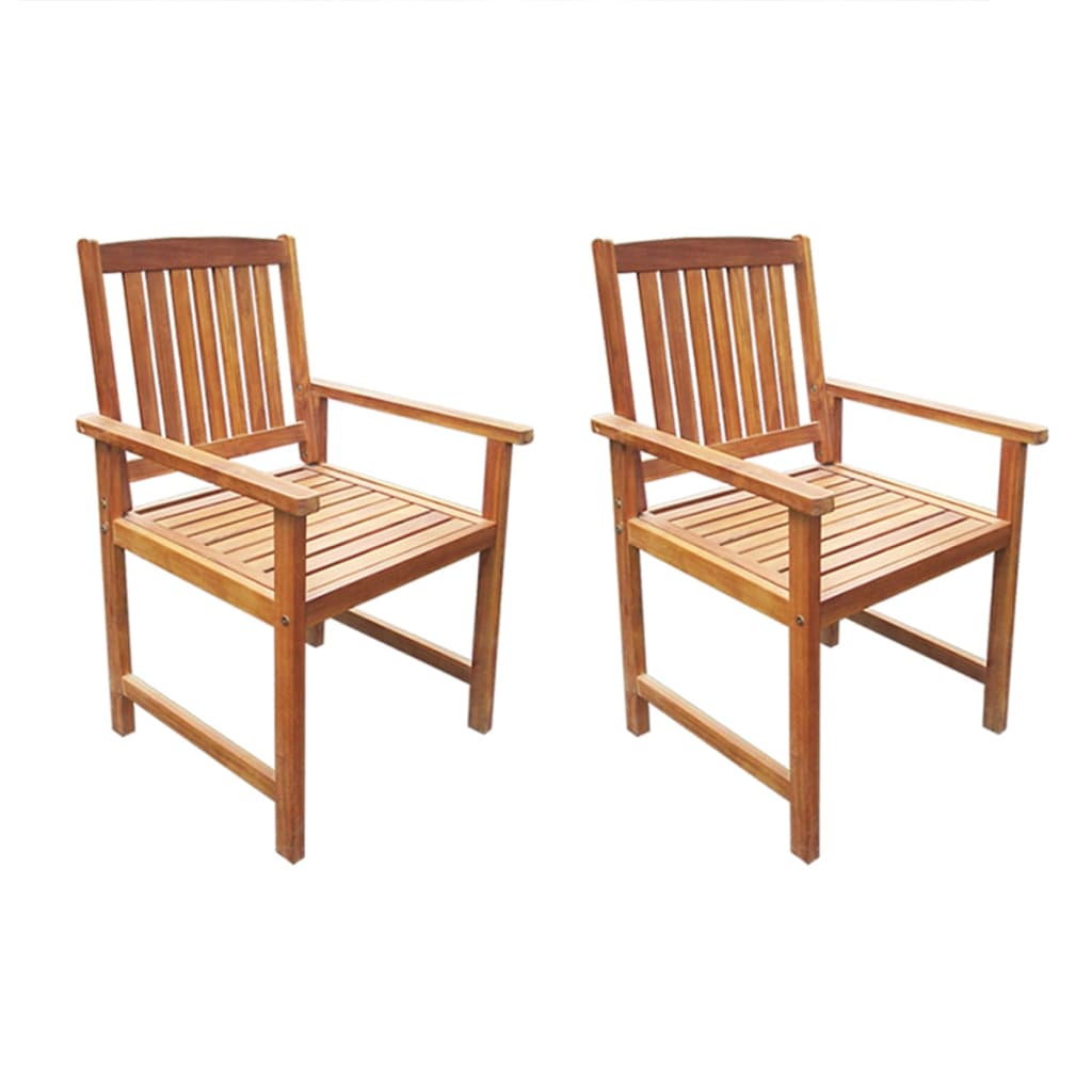 vidaXL Vonkajšie jedálenské stoličky, 2 ks, masívne akáciové drevo, hnedé
