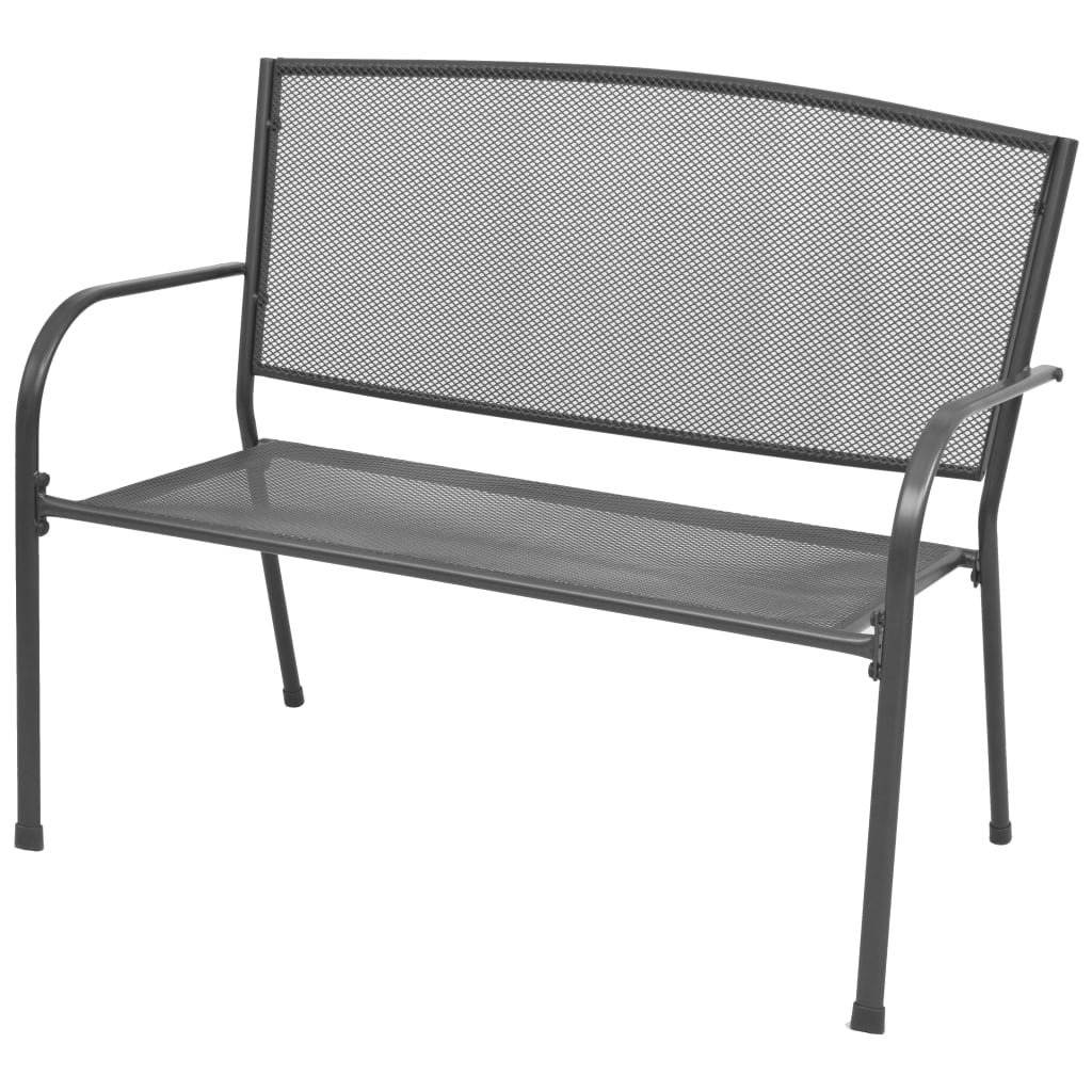 vidaXL Záhradná lavica s opierkami, oceľová sieťovina, 108x60x88 cm