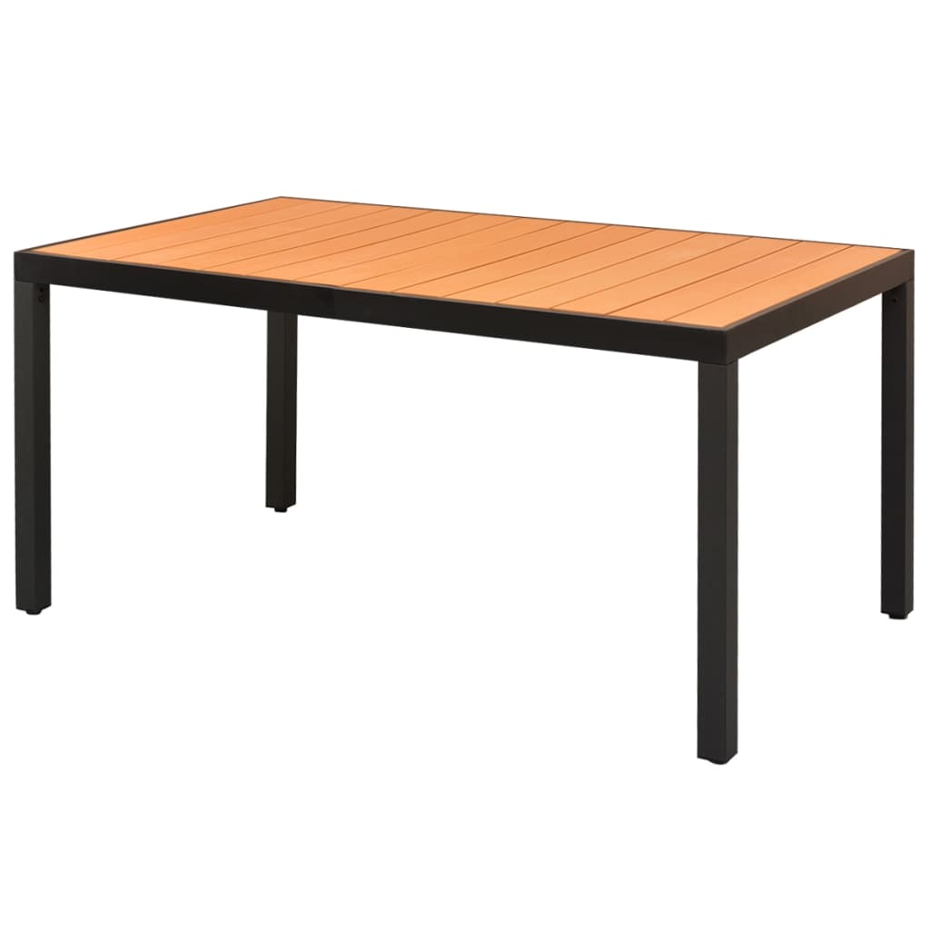 vidaXL Hnedý záhradný jedálenský stôl, WPC a hliník, 150x90x74 cm