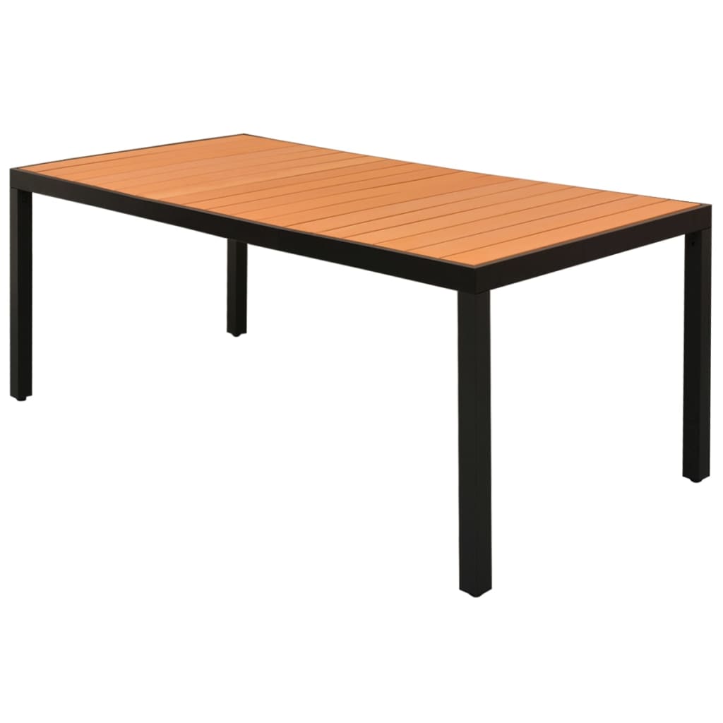 vidaXL Hnedý záhradný jedálenský stôl, WPC a hliník, 185x90x74 cm