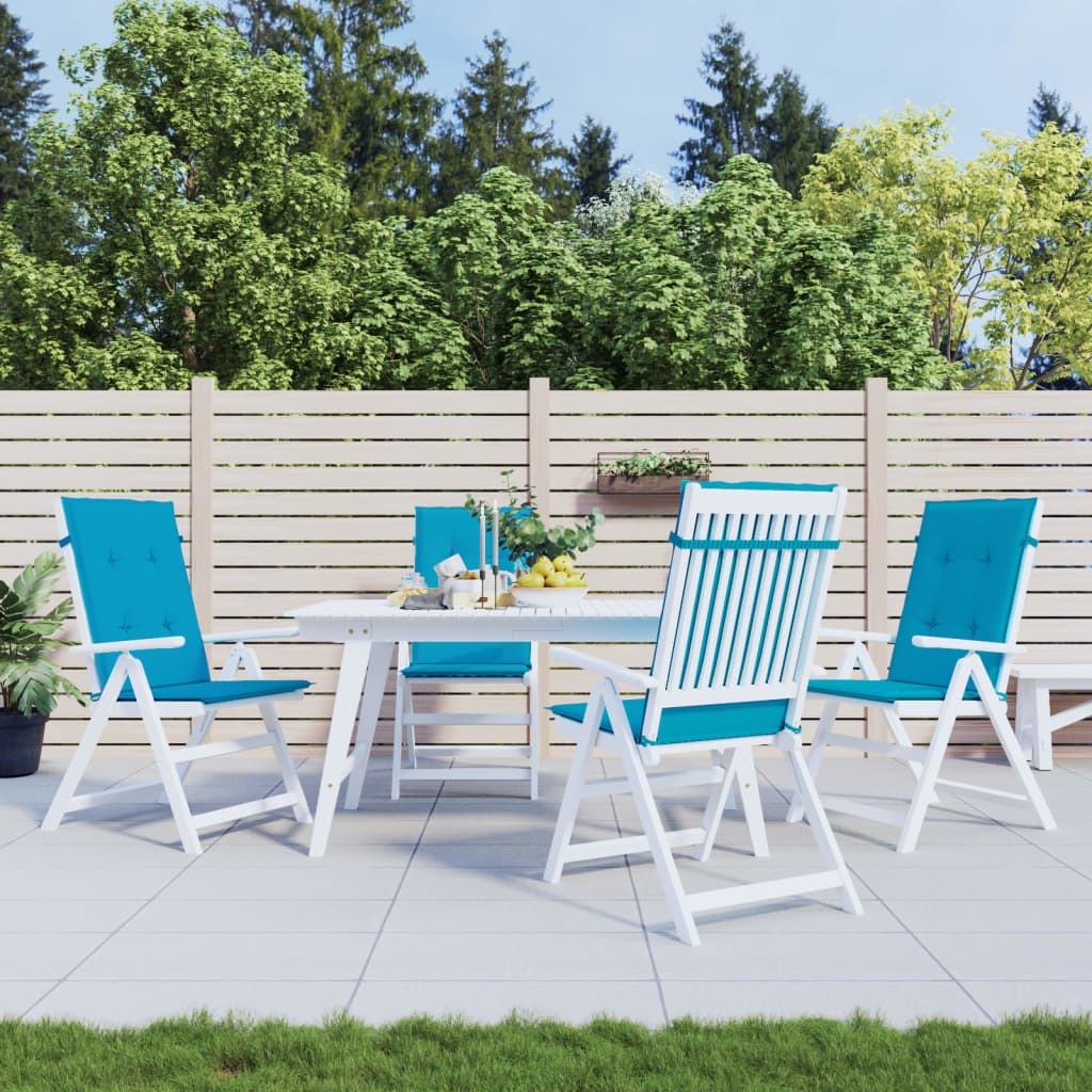 vidaXL Modré sedáky na záhradné stoličky, 4 ks, 120x50x3 cm
