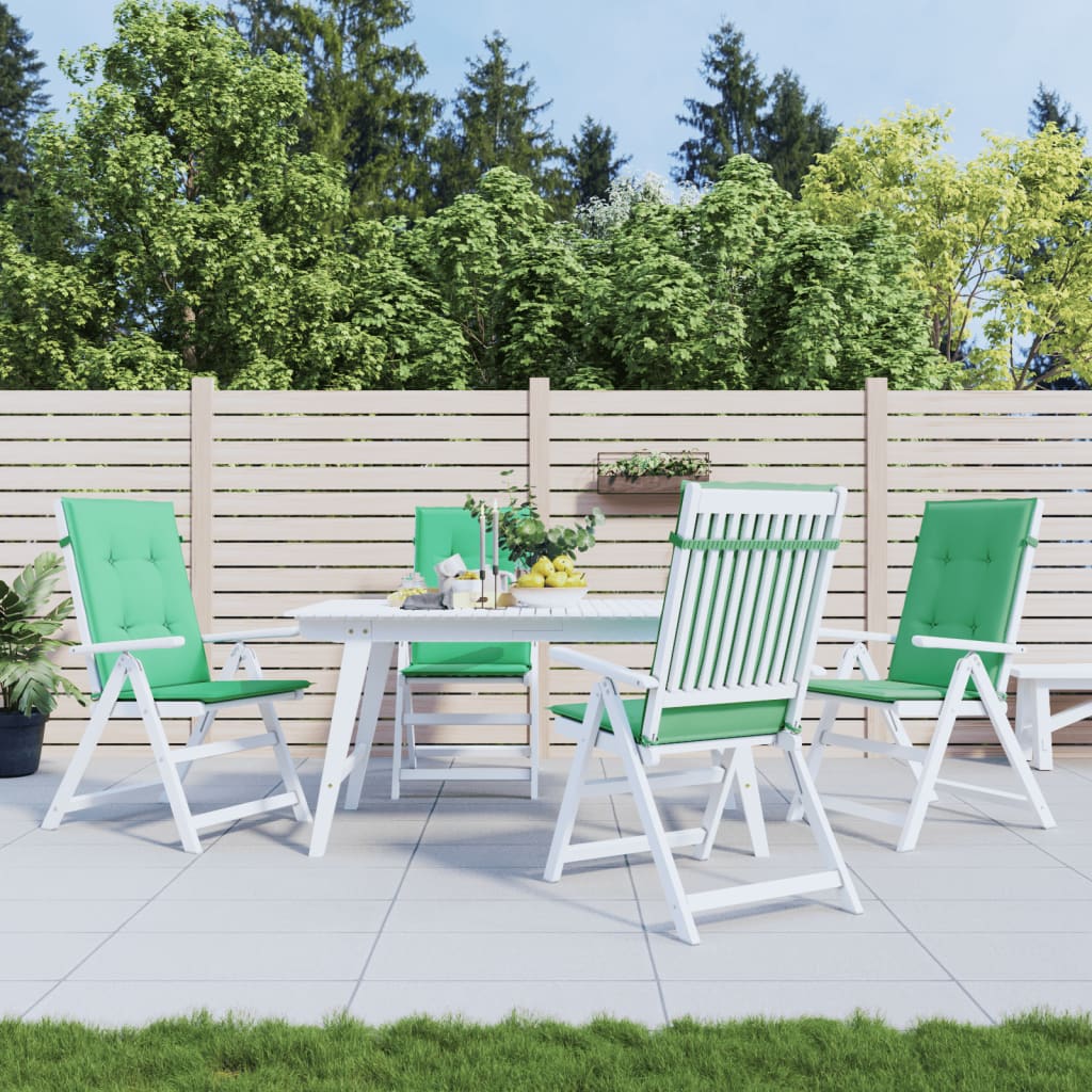 vidaXL Zelené sedáky na záhradné stoličky, 4 ks, 120x50x3 cm