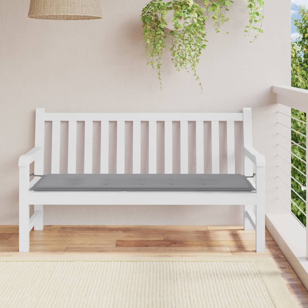 vidaXL Sedák na záhradnú lavičku, sivý, 150x50x3 cm