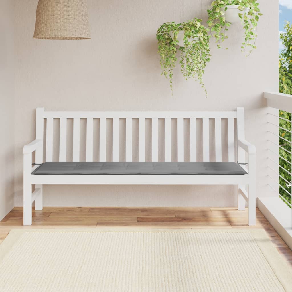 vidaXL Sedák na záhradnú lavičku, sivý, 180x50x3 cm