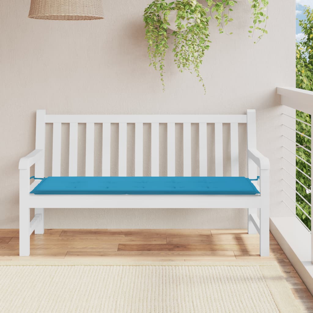 vidaXL Sedák na záhradnú lavičku, modrý, 150x50x3 cm