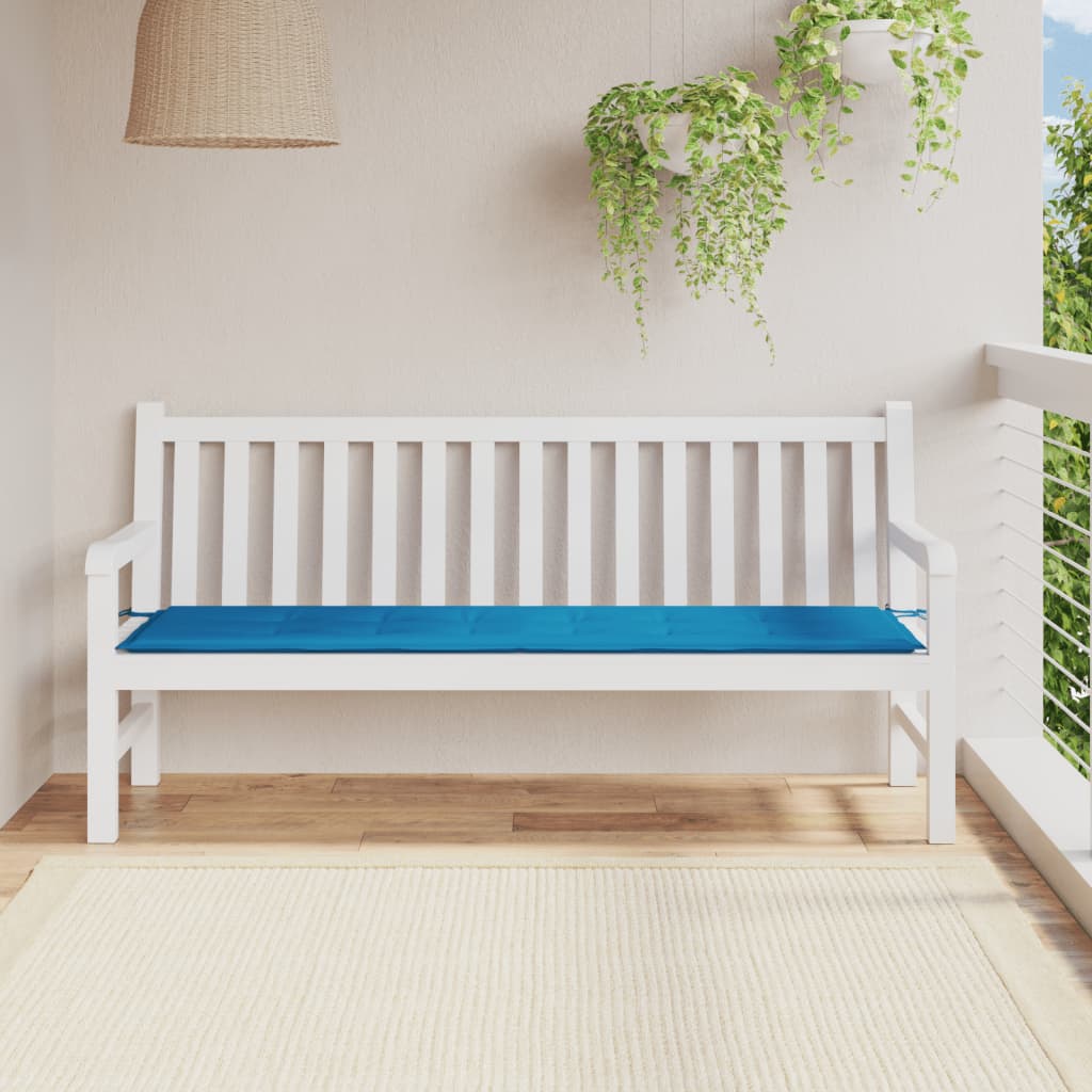 vidaXL Sedák na záhradnú lavičku, modrý, 180x50x3 cm