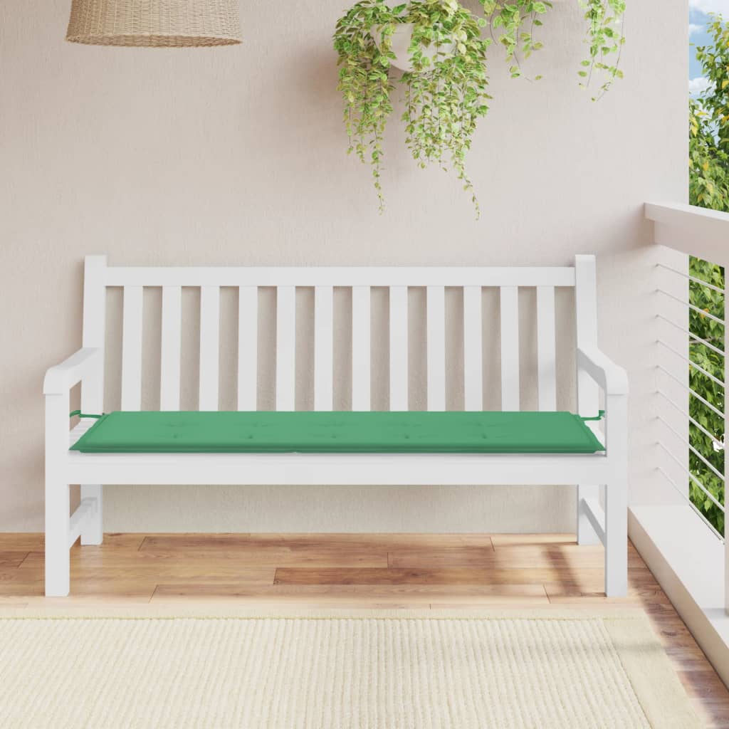 vidaXL Sedák na záhradnú lavičku, zelený, 150x50x3 cm