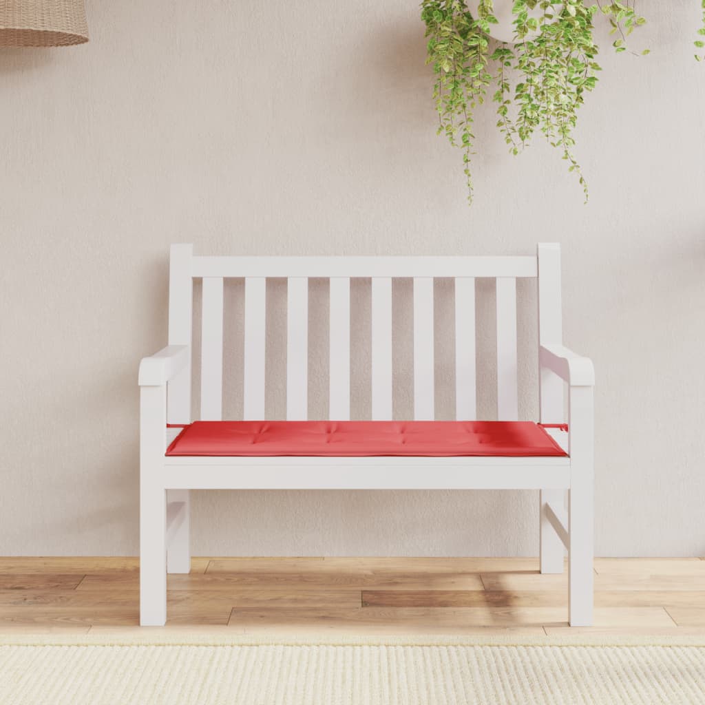 vidaXL Sedák na záhradnú lavičku, červený, 100x50x3 cm