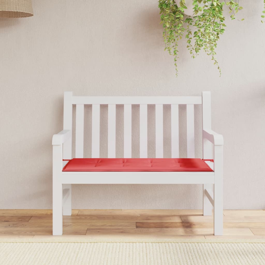 vidaXL Sedák na záhradnú lavičku, červený, 120x50x3 cm