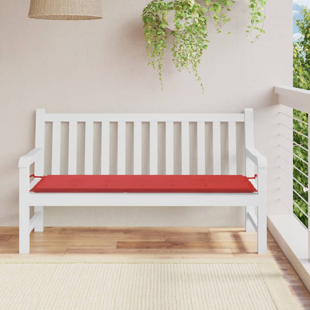 vidaXL Sedák na záhradnú lavičku, červený, 150x50x3 cm
