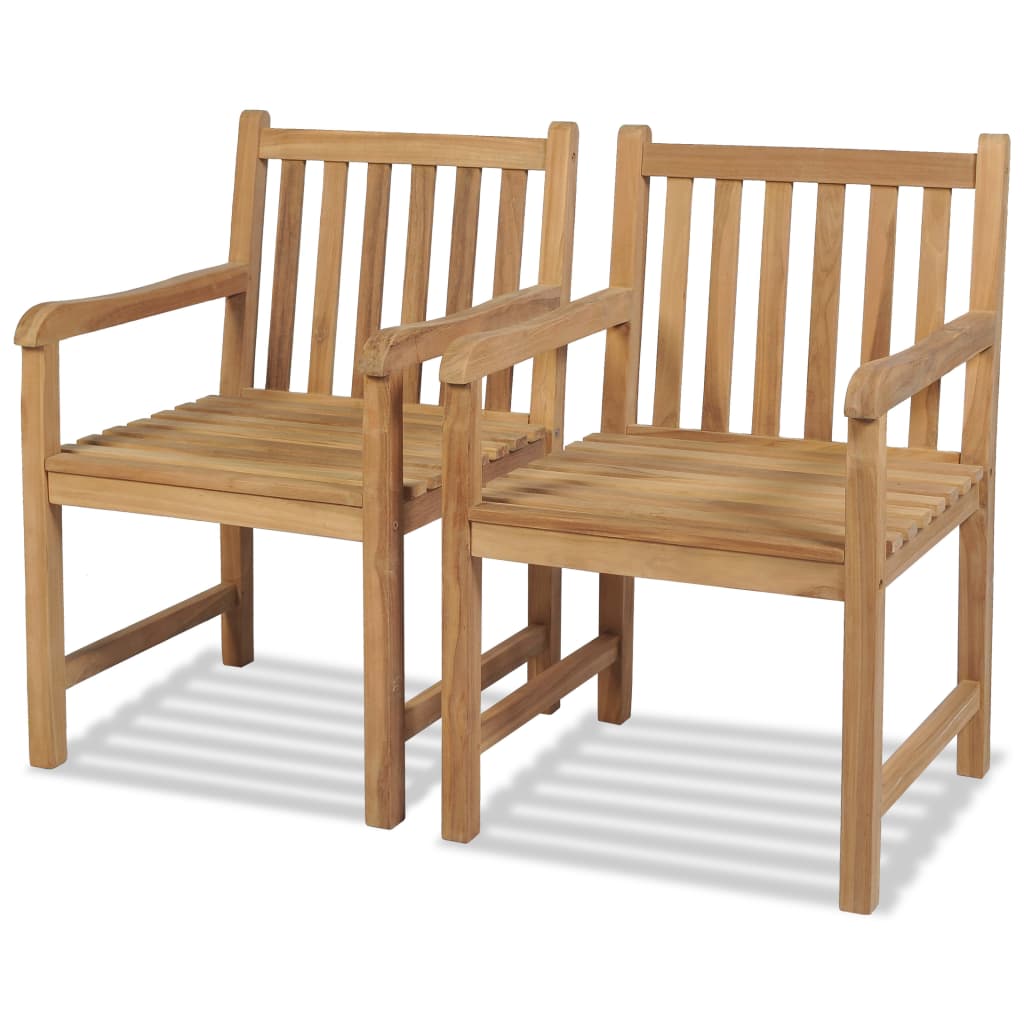vidaXL Vonkajšie stoličky z teakového dreva, 2 ks, 58x60x90 cm