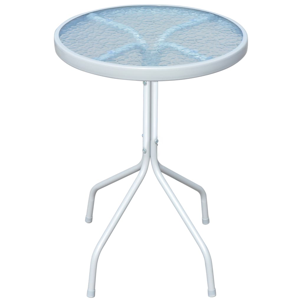 vidaXL Vonkajší oceľový okrúhly stôl, 50x71 cm, sivý