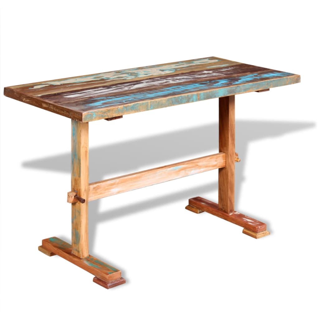 vidaXL Jedálenský stôl s podstavcom, masívne recyklované drevo, 120x58x78 cm