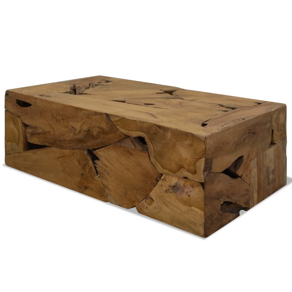 vidaXL Konferenčný stolík, 90x50x35 cm, pravé teakové drevo, hnedý