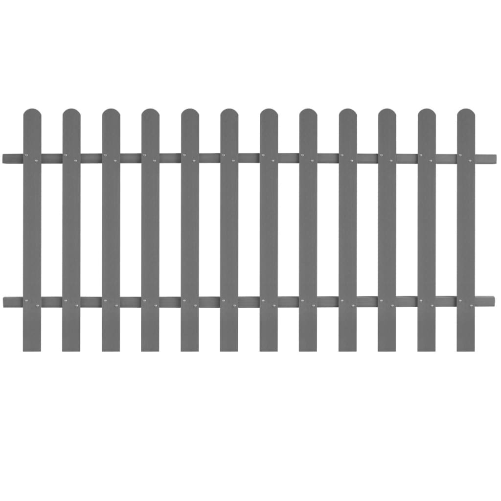 vidaXL Drevoplastový latkový plot, 200 x 100 cm, sivý