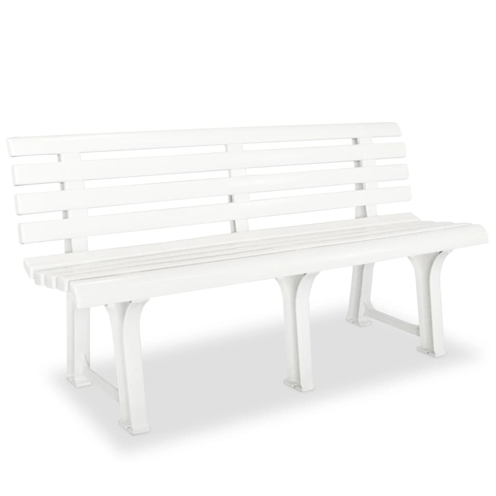 vidaXL Záhradná lavička 145,5 x 49 x 74 cm, plast, biela