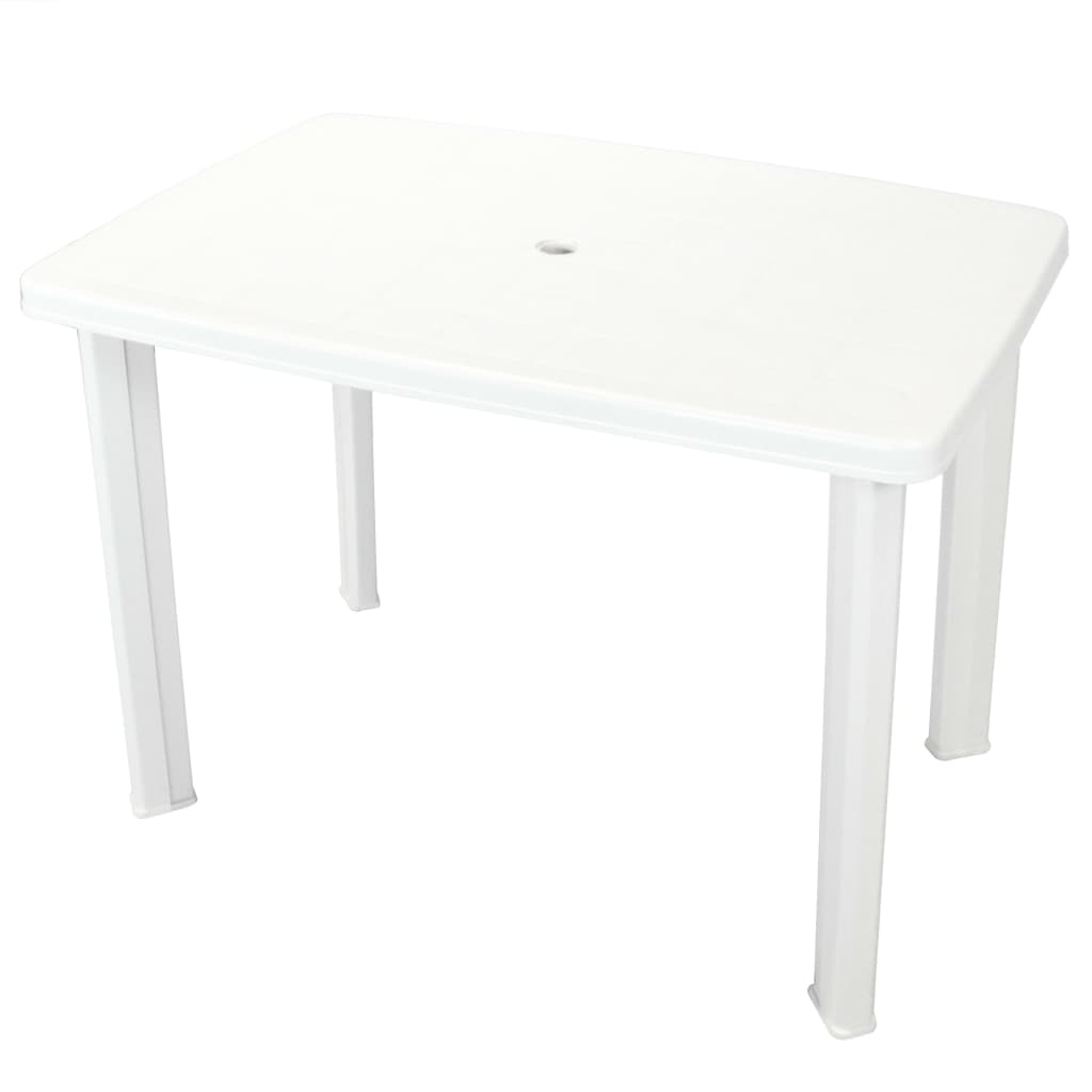 vidaXL Záhradný stôl 101 x 68 x 72 cm, plast, biely