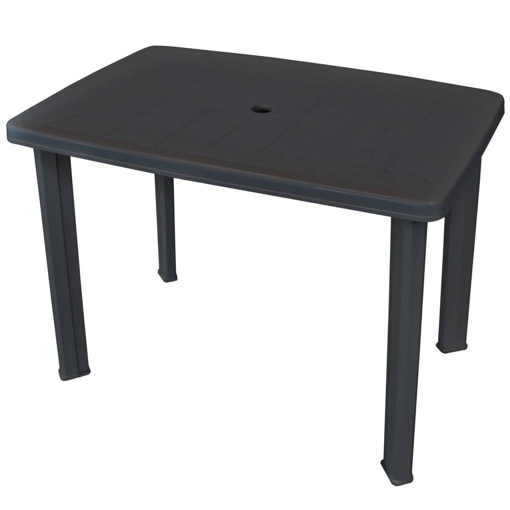 vidaXL Záhradný stôl 101 x 68 x 72 cm, plast, antracitový