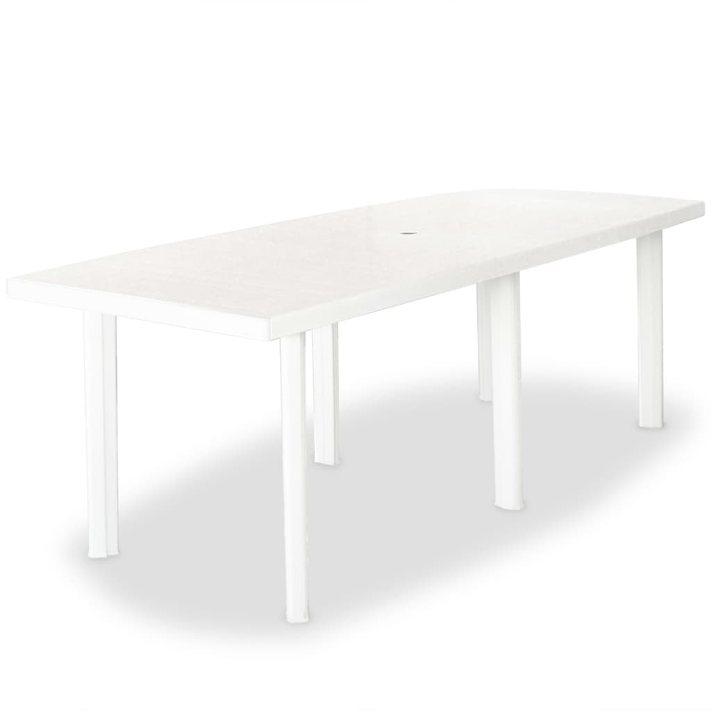 vidaXL Záhradný stôl, 210x96x72 cm, plastový, biely