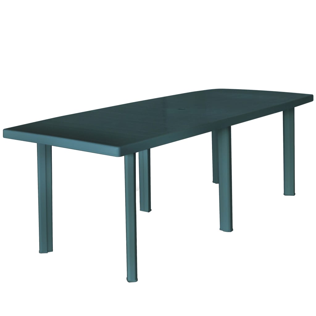 vidaXL Záhradný stôl, 210x96x72 cm, plastový, zelený