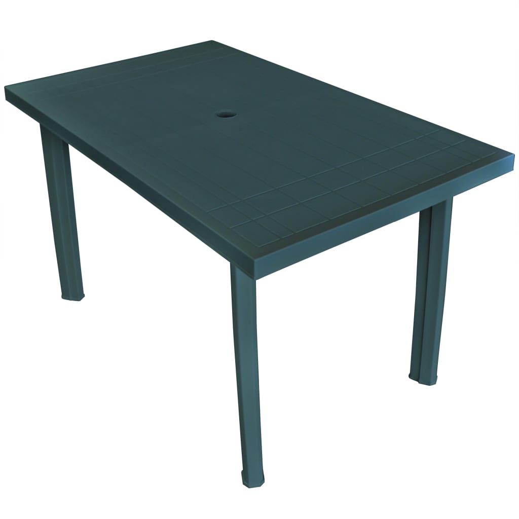 vidaXL Plastový záhradný stôl 126 x 76 x 72 cm, zelený