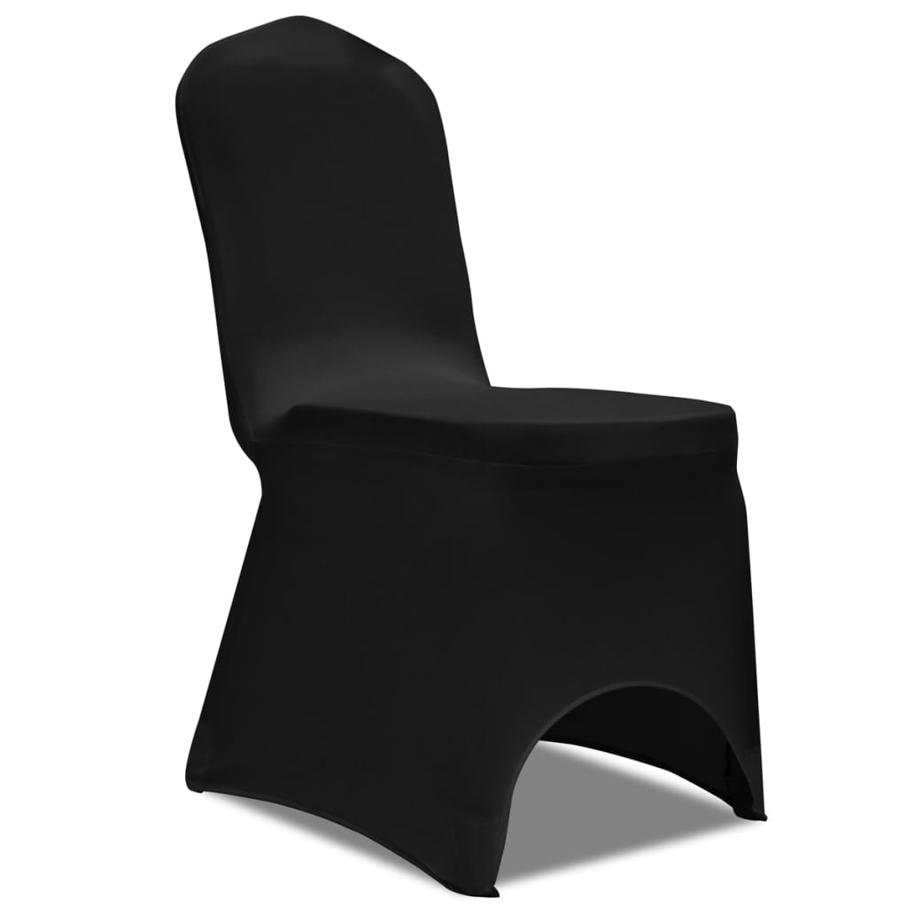 vidaXL Naťahovací návlek na stoličku, 100 ks, čierny (130338x2)