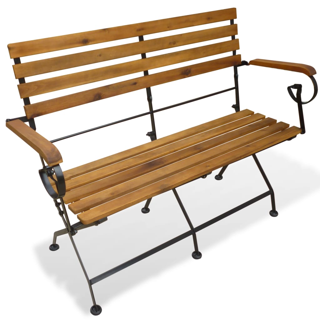 vidaXL Skladacia záhradná lavička, akáciové drevo, 112x46x85 cm