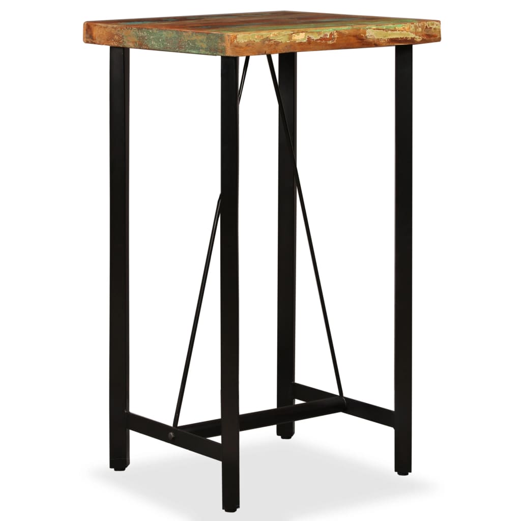 vidaXL Barový stôl, masívne recyklované drevo, 60x60x107 cm