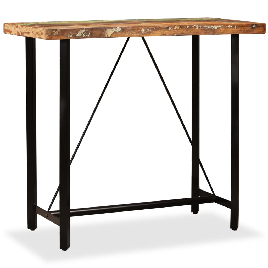 vidaXL Barový stôl, masívne recyklované drevo, 120x60x107 cm