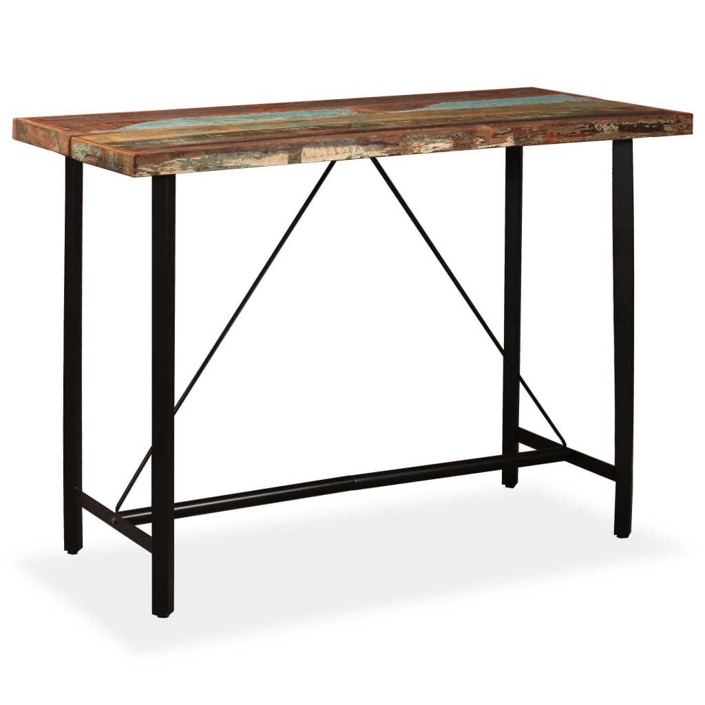 vidaXL Barový stolík, masívne recyklované drevo, 150x70x107 cm