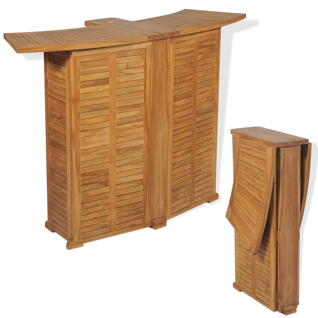 vidaXL Vonkajší barový stôl, teakové drevo, 155x53x105 cm