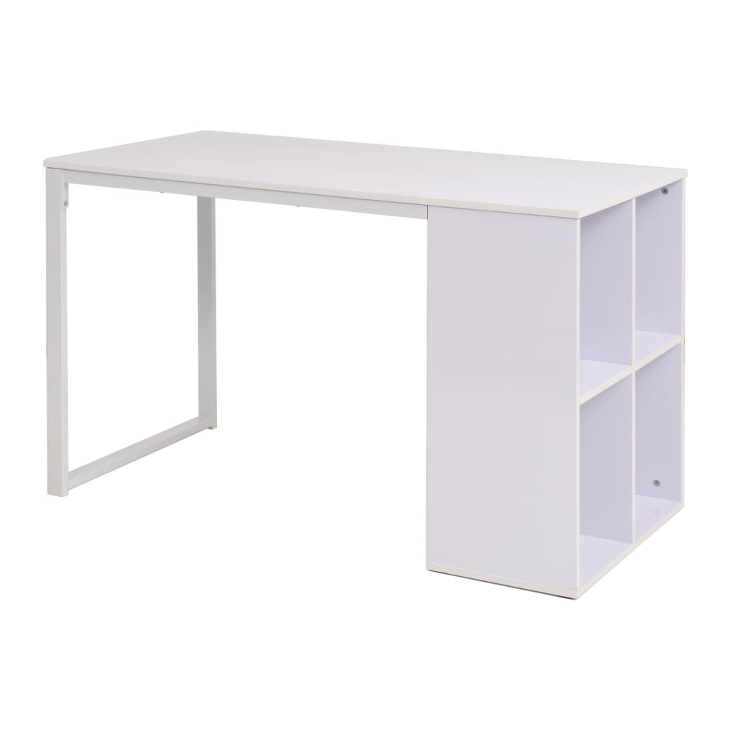 vidaXL Písací stôl, drevotrieska, 120x60x75 cm, biely