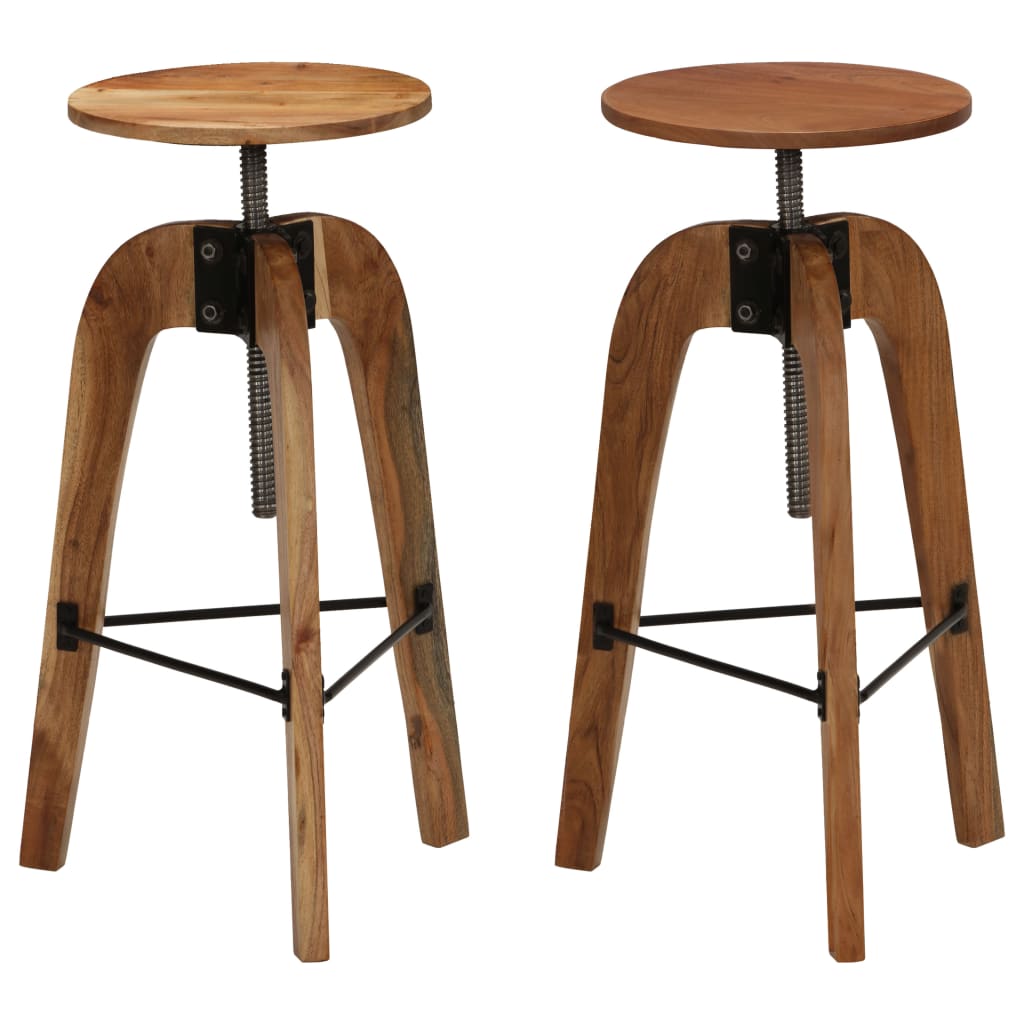 vidaXL Barové stoličky 2 ks masívne akáciové drevo 30x(58-78) cm
