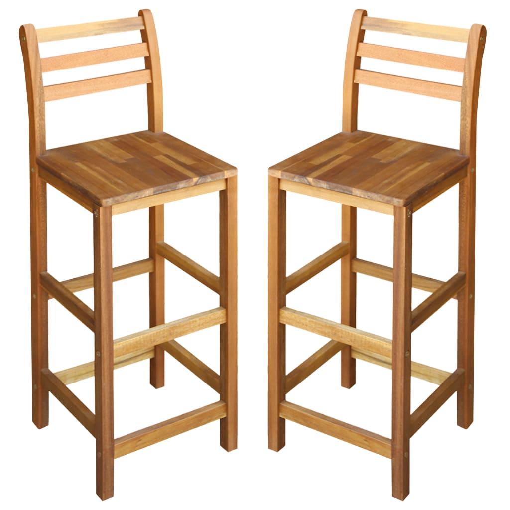 vidaXL Barové stoličky, 2 ks masívne akáciové drevo 42x36x110 cm