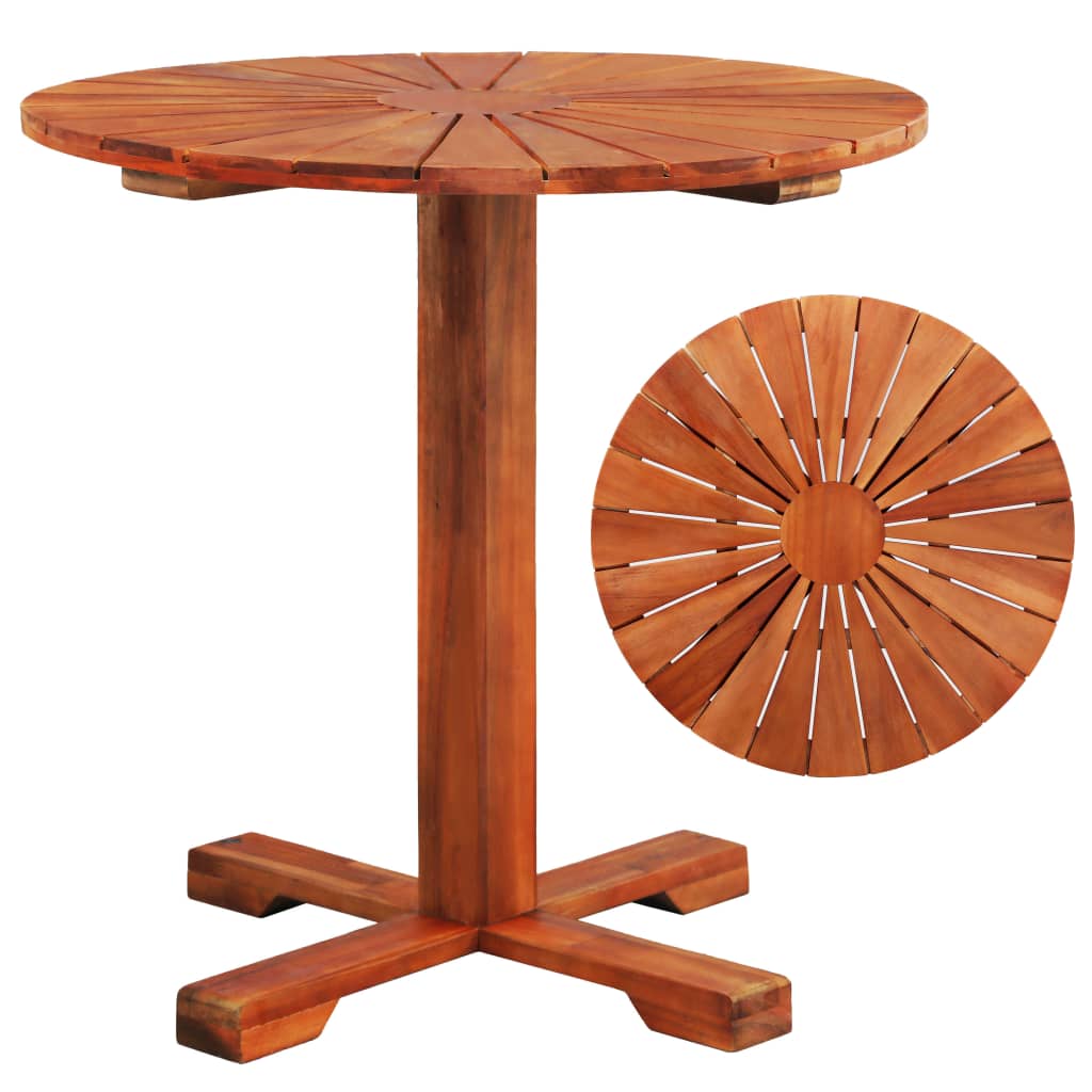 vidaXL Podstavcový stôl 70x70 cm masívne akáciové drevo okrúhly