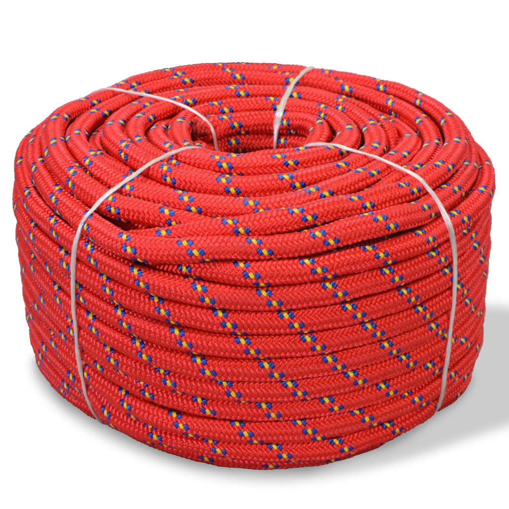 vidaXL Lodné polypropylénové lano 10 mm 250 m červené