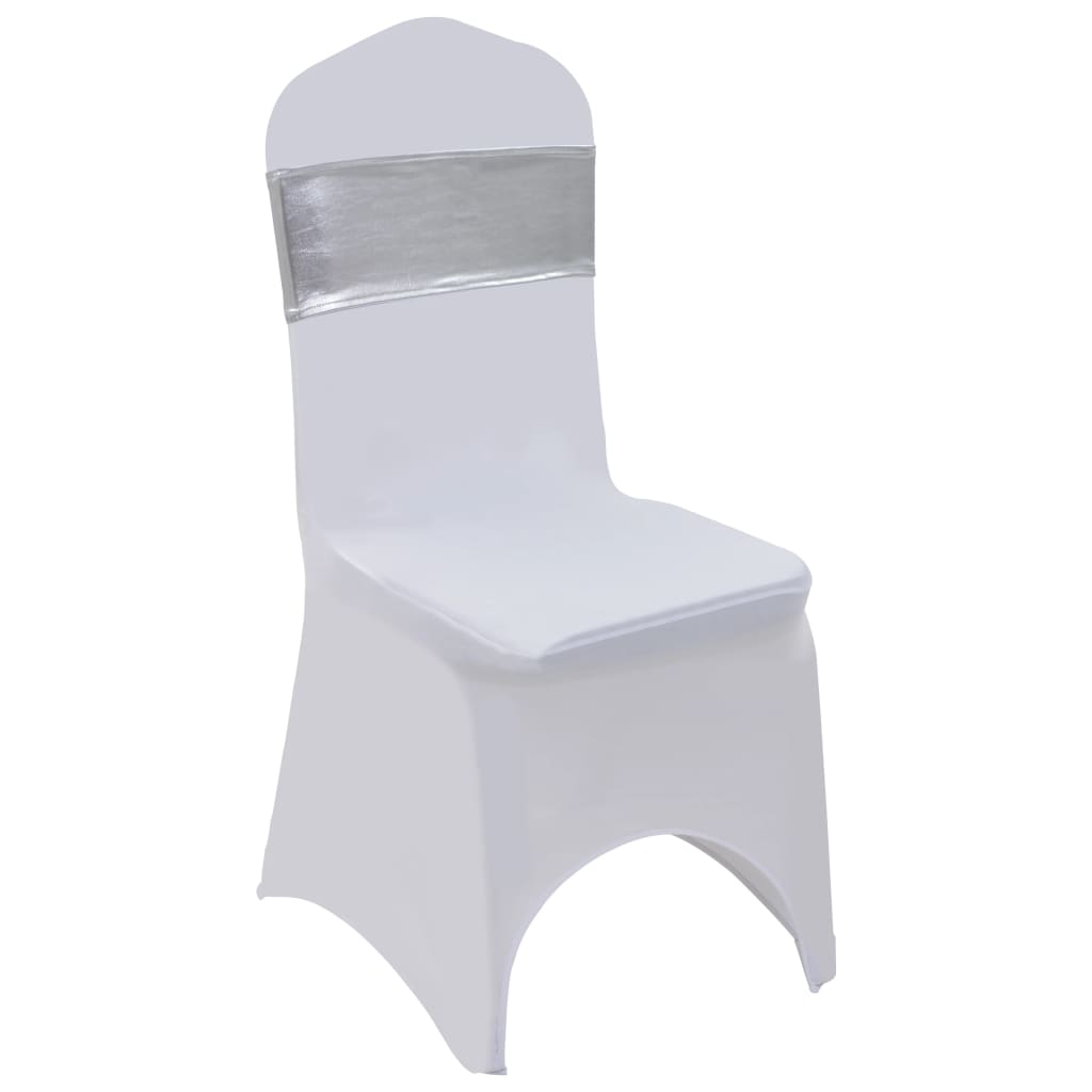 vidaXL Elastické stuhy na stoličku a diamantová spona 25 ks strieborné